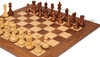 Reykjavik Series Chess Set Golden Rosewood & Boxwood Pieces with Walnut & Maple Deluxe Board & Box - 3.25" King