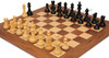 Reykjavik Series Chess Set Ebonized & Boxwood Pieces with Walnut & Maple Deluxe Board - 3.25" King