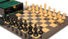 Reykjavik Series Chess Set Ebony & Boxwood Pieces with Black & Ash Burl Board & Box- 3.25" King