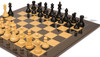 Reykjavik Series Chess Set Ebony & Boxwood Pieces with Black & Ash Burl Board & Box- 3.25" King