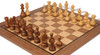 Queen's Gambit Chess Set Golden Rosewood & Boxwood Pieces with Classic Walnut Board - 3.75" King