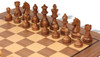 Queen's Gambit Chess Set Golden Rosewood & Boxwood Pieces with Classic Walnut Board & Box - 3.75" King