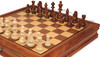 Traditional Staunton Chess Set Walnut Stained & Natural Pieces with Walnut Chess Case - 3.8" King