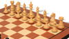 Fierce Knight Staunton Chess Set Ebony & Boxwood Pieces with Mahogany & Maple Molded Edge Board & Box - 3.5" King