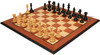 Fierce Knight Staunton Chess Set Ebony & Boxwood Pieces with Mahogany & Maple Molded Edge Board & Box - 3.5" King