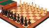 Zagreb Series Chess Set Ebony & Boxwood Pieces with Mahogany & Maple Molded Edge Board & Box - 3.875" King