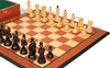 Zagreb Series Chess Set Ebony & Boxwood Pieces with Mahogany & Maple Molded Edge Board & Box - 3.875" King