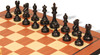 British Staunton Chess Set Ebonized & Boxwood Pieces with Mahogany & Maple Molded Edge Board - 4" King
