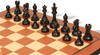 British Staunton Chess Set Ebony & Boxwood Pieces with Mahogany & Maple Molded Edge Board & Box - 3.5" King