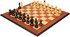 Bohemian Series Chess Set Ebonized & Boxwood Pieces with Mahogany & Maple Molded Edge Board - 4" King