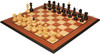 Bohemian Series Chess Set Ebonized & Boxwood Pieces with Mahogany & Maple Molded Edge Board & Box - 4" King