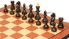 Bohemian Series Chess Set Ebonized & Boxwood Pieces with Mahogany & Maple Molded Edge Board & Box - 4" King