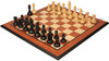 Reykjavik Series Chess Set Ebonized & Boxwood Pieces with Mahogany & Maple Molded Edged Board - 3.75" King