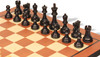 Reykjavik Series Chess Set Ebonized & Boxwood Pieces with Mahogany & Maple Molded Edged Board - 3.75" King