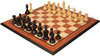 Reykjavik Series Chess Set Ebonized & Boxwood Pieces with Mahogany & Maple Molded Edge Board - 3.25" King