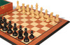 Reykjavik Series Chess Set Ebonized & Boxwood Pieces with Mahogany & Maple Molded Edge Board & Box - 3.25" King