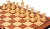 Reykjavik Series Chess Set Ebony & Boxwood Pieces with Mahogany & Maple Molded Edged Board - 3.75" King
