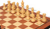 Reykjavik Series Chess Set Ebony & Boxwood Pieces with Mahogany & Maple Molded Edge Board - 3.25" King - White pieces only