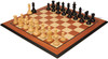 Reykjavik Series Chess Set Ebony & Boxwood Pieces with Mahogany & Maple Molded Edge Board - 3.25" King