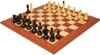 Bohemian Series Chess Set Ebonized & Boxwood Pieces with Mahogany & Maple Deluxe Chess Board - 4" King