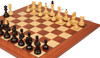 Bohemian Series Chess Set Ebonized & Boxwood Pieces with Mahogany & Maple Deluxe Chess Board - 4" King