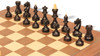 Bohemian Series Chess Set Ebonized & Boxwood Pieces with Walnut & Maple Deluxe Board & Box - 4" King