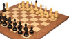 Bohemian Series Chess Set Ebonized & Boxwood Pieces with Walnut & Maple Deluxe Board - 4" King