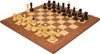 Bohemian Series Chess Set Ebonized & Boxwood Pieces with Walnut & Maple Deluxe Board - 4" King