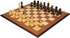 Bohemian Series Chess Set Ebonized & Boxwood Pieces with Walnut & Maple Molded Edge Board - 4" King