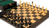 Bohemian Series Chess Set Ebonized & Boxwood Pieces with Black & Ash Burl Board & Box - 4" King