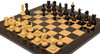 Bohemian Series Chess Set Ebonized & Boxwood Pieces with Black & Ash Burl Board & Box - 4" King