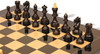 Bohemian Series Chess Set Ebonized & Boxwood Pieces with Black & Ash Burl Board & Box - 4" King