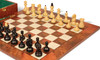 Bohemian Series Chess Set Ebonized & Boxwood Pieces with Elm Burl & Erable Board & Box - 4" King
