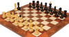 Bohemian Series Chess Set Ebonized & Boxwood Pieces with Elm Burl & Erable Board & Box - 4" King