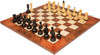 Bohemian Series Chess Set Ebonized & Boxwood Pieces with Elm Burl & Erable Board - 4" King