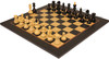Bohemian Series Chess Set Ebonized & Boxwood Pieces with the Queen's Gambit Chess Board - 4" King