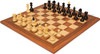 Bohemian Series Chess Set Ebonized & Boxwood Pieces with Santos Rosewood  & Maple Deluxe Chess Board & Box - 4" King