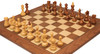 Bohemian Series Chess Set Golden Rosewood & Boxwood Pieces with Walnut & Maple Deluxe Board & Box - 4" King