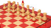 Bohemian Series Chess Set Crimson & Boxwood Pieces with Red & Maple High Gloss Deluxe Board - 4" King