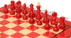 Bohemian Series Chess Set Crimson & Boxwood Pieces with Red & Maple High Gloss Deluxe Board - 4" King