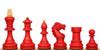 Bohemian Series Chess Set - Crimson & Boxwood Pieces - Red & Maple High Gloss Chess Board - 4" King