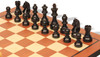German Knight Staunton Chess Set Ebonized & Boxwood Pieces with Molded Edge Mahogany Board & Box - 3.75" King
