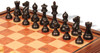 Parker Staunton Chess Set Ebonized & Boxwood Pieces with Elm Burl & Bird's-Eye Maple Chess Case - 3.75" King