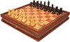Reykjavik Series Chess Set Ebonized & Boxwood Pieces with Elm Burl & Bird's-Eye Maple Chess Case - 3.25" King