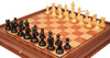 Reykjavik Series Chess Set Ebonized & Boxwood Pieces with Elm Burl & Bird's-Eye Maple Chess Case - 3.75" King