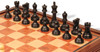 Reykjavik Series Chess Set Ebony & Boxwood Pieces with Elm Burl & Bird's-Eye Maple Chess Case - 3.25" King