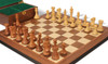 New Exclusive Staunton Chess Set Golden Rosewood & Boxwood Pieces with Walnut Molded Board & Box - 3" King