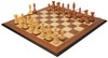 New Exclusive Staunton Chess Set Golden Rosewood & Boxwood Pieces with Walnut & Maple Molded Board - 3.5" King