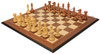 New Exclusive Staunton Chess Set Golden Rosewood & Boxwood Pieces with Walnut & Maple Molded Edge Board - 4" King