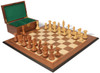 New Exclusive Staunton Chess Set Golden Rosewood Pieces with Walnut Molded Chess Board & Box - 4" King
